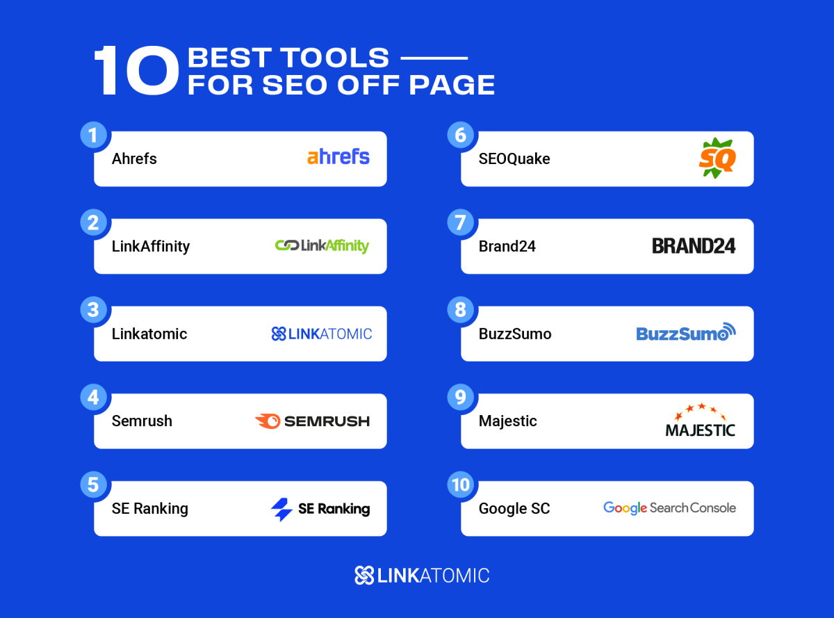 List of tools for working on off page SEO