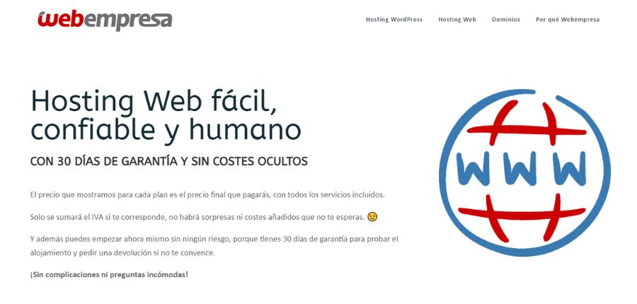 Web Empresa hosting España fiable