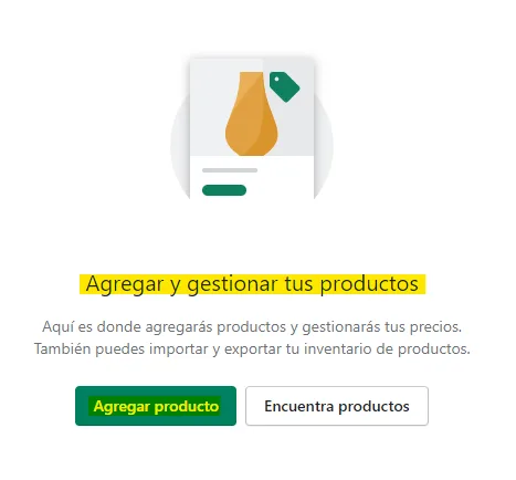 Productos en Shopify