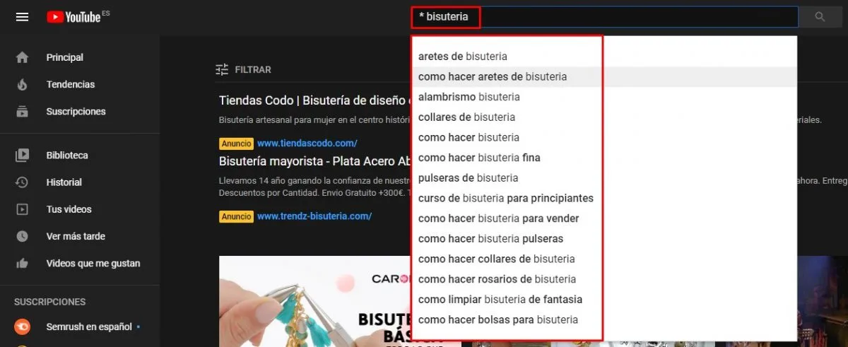 Buscador de Youtube