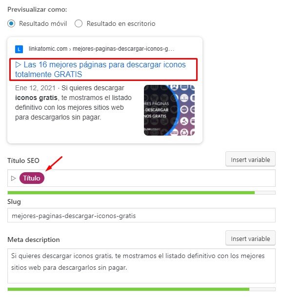 Editar metas con Yoast SEO