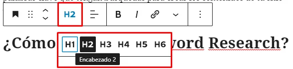 Añadir encabezados SEO en artículos