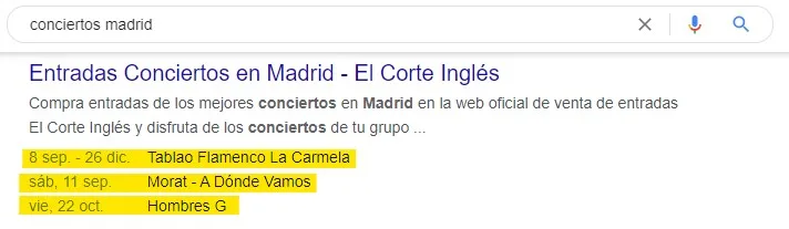 rich snippets para eventos