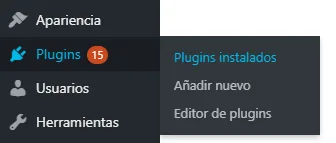 Número de plugins instalados en WordPress