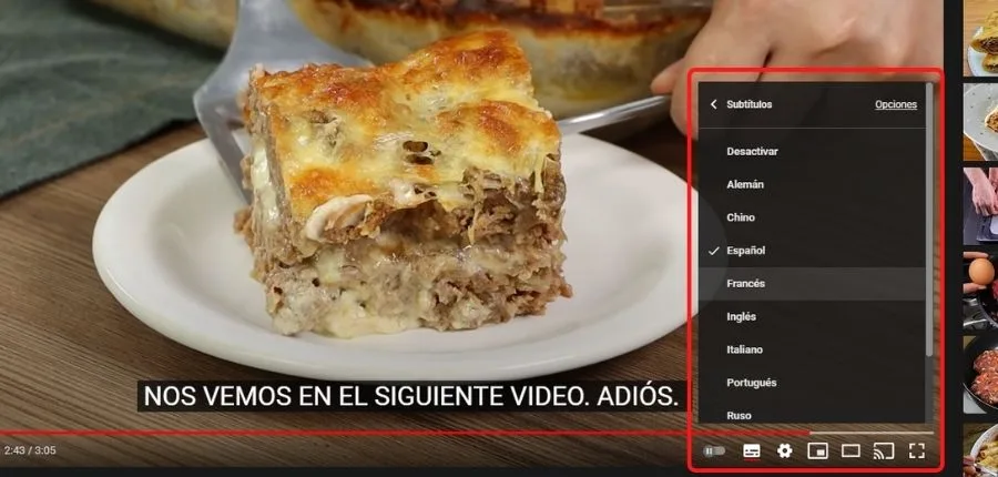 Subtítulos en vídeos de Youtube